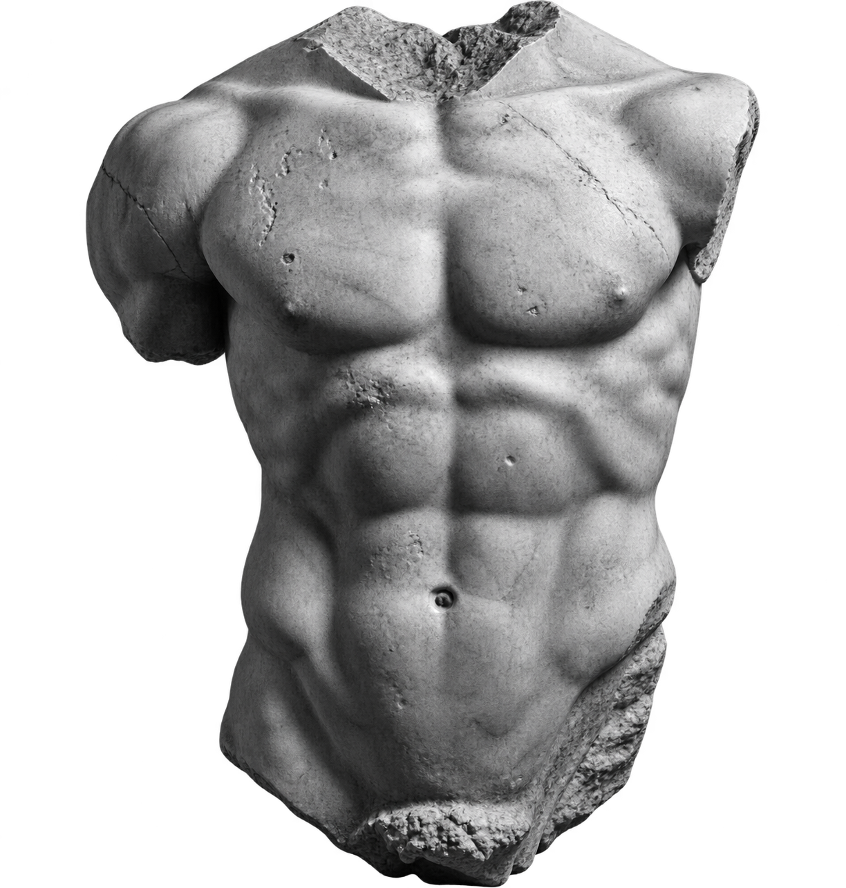 Klassisk marmortorso-skulptur